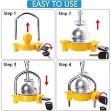 Trailer Ball Lock Hitch Coupler Towing Lock Adjustable Easy Installation Heavy Duty Steel And Aluminum Alloy Base For Towing Caravan Trailer - Yellow - View 4