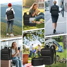 NEWHEY 17.3 Inch Insulated Lunch Backpack, Unisex Travel Backpack With USB Charging Port, Waterproof Laptop Backpack Approved For Flight, Anti-Theft School Backpack