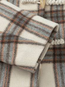 Balabala Chaqueta de algodón a cuadros para niñas, cálida, elegante y acogedora para otoño e invierno - tono cafe - Ver 5