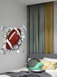 1 szt. Tapeta z motywem koszykówki/piłki nożnej/rugby z kreskówek, samoprzylepna naklejka ścienna z PVC, odpowiednia do wystroju wnętrz