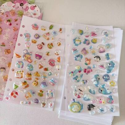 40 ark A5/A6 dubbelsidigt slätt papper, avtagbara lösa blad för handboksetiketter och papperstejp, samlingskatalog