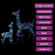 -Rentier-Familie Weihnachtsdeko Acryl 160  Kaltweiß