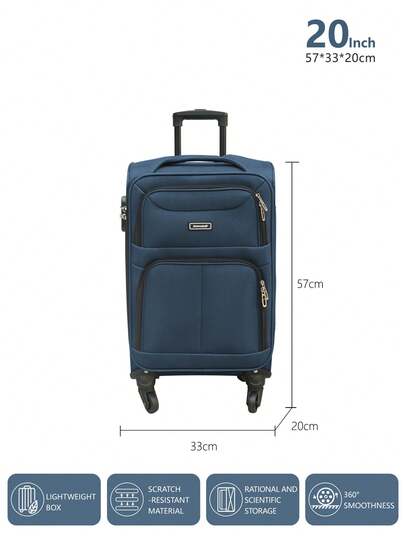 Equipaje de tela Oxford, maleta con ruedas, juego de equipaje de tela Oxford de 4 piezas de gran capacidad, 20/24/28/32 pulgadas, resistente a arañazos y elegante, equipado con ruedas universales flexibles, se puede utilizar como equipaje de mano o maleta