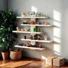 The Ultimate Collector's Display Solution | 5-Layer Adjustable Wall Rack For Toys & Memorabilia | Keep Your Room Organized With This Floating Shelf | No-Tools Assembly, Max Space Saving - màu đen - Xem 9