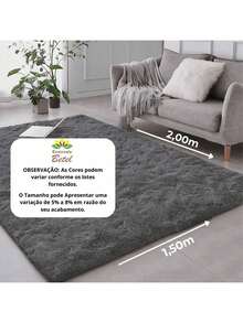 Luxury Soft Shaggy Living Room Rug 2.00 X 1.50 High Standard Bedroom Office - 灰色 - 查看 4