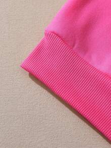 Sudadera hoodie dama mujer gorro capucha manga larga algodón bolsa canguro estampado pecho estampado espalda estrella rocker letras suave pachoncita puños rib acanalados casual aesthetic homie cossy casa diario frio ciudad urbana moderna juvenil cómoda calientita - Rosa Fucsia - Ver 4