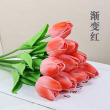 3pcs Artificial Tulip Flowers Decor, Home Decoration Accessories, Living Room & Bedroom Ornament - Hot Pink - View 63