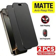 2 paquetes de protector de pantalla mate con privacidad, compatible con iPhone, protector de pantalla mate cerámico antirreflejo de 9H, película de privacidad, material no de vidrio, película de privacidad mate cerámica