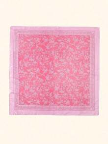 1pc Women's Fashion Palace Luxurious Geometric Satin Print Headscarf, Bandana - Hồng - Xem 4