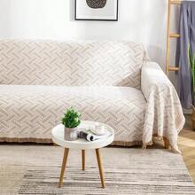 Slipper Chair Cover Sheet Blanket, Reversible Anti Slip Throw Cushion Covers Single Chair Recliner Armchair Ottomans Furniture Decorations Protector Slipcover White Khaki, 51x71 - Kaki Trắng + 51" x 71" - Xem 6