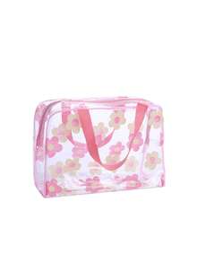 Geantă de depozitare cosmetică din PVC impermeabilă pentru femei, organizator transparent pentru machiaj, pungă de compresie pentru călătorii, geantă de baie, geantă de toaletă, geantă de spălare pentru călătorii, geantă de machiaj de mare capacitate pentru femei