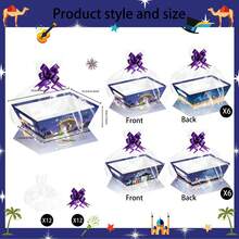 36pcs/Set Christmas Nativity Gift Box, 12pcs Boxes + 12pcs Bags + 12pcs Pull Flowers, Suitable For Christmas Gifts, Wedding Parties, Gatherings, Christmas Eve Gifts Packaging