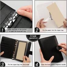 Carpeta de Presupuesto de Efectivo Organizador de Presupuesto de PU Carpeta de Presupuesto de Planificador Financiero para Presupuestar Ahorro de Dinero - Hebilla magnética macaron: verde - Ver 5