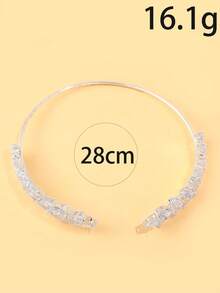 1 件银色优雅叶形臂袖，时尚闪亮个性化手链，粉色十月女士珠宝配饰，女士礼物，国际妇女节 - 銀色 - 查看 3