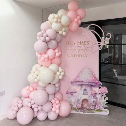 Alacakaranlık Pembe Makaron Pembe Krem Bej Makaron Mor Balon Kemer Çelenk - Düğün, Yıldönümü Dekorasyonu, Bebek Partisi, Cinsiyet Açıklama Partisi Dekorasyonu, Nişan, Doğum Günü, Anneler Günü, Mezuniyet, Sevgililer Günü, Arka Plan Dekorasyonları için Lateks Boho Balonlar
