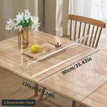 1pc High Quality 1mm Thick Transparent PVC Tablecloth - Scratch-Resistant, Heat-Resistant, Easy To Clean, Suitable For Home, Hotel, Restaurant And Cafe Tables, Minimalist And Fashionable Design - White - View 93
