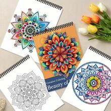 Set Deluxe de 4 cărți de colorat pentru adulți - Modele Mandala simple și ușoare pentru relaxare și ameliorarea stresului - Modele groase și complicate pentru Halloween, Crăciun și orice ocazie - Ideal pentru bărbați, femei și adolescenți - Experiență de colorat fără stres