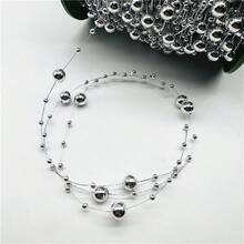 5码8毫米圆形珍珠串珠链花环花朵亚克力珠子适用于婚礼圣诞装饰DIY珠宝配饰