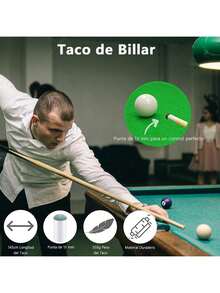 2Pcs Tacos de Billar Desmontables Pool Cue Stick Professional Palo de Snooker Billiard Cues de Billar Portátil Barra de Billiard Palo de Piscina para Principiantes Ejercicios de Entretenimiento 145cm - 1 - Ver 2