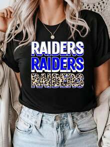 R-AIDERS Shirt, Custom School Mascot Shirt, School Spirit Shirt, Raider Pride Shirt, Game Day Shirt, R-AIDERS Mom Shirt, R-AIDERS Girls Shirt220G Pure Cotton T-Shirt - I For Spring And Summer, A Thoughtful Gift For Your Loved One Or , Comfort All Daytops WoM.En Fall OutfiT.S For WoM.En  VaC.Ation OutfiT.S WoM.En Halloween Costume - Negro 1 - Ver 1
