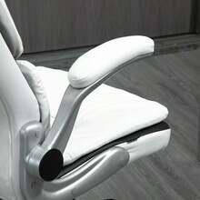 Ergonomischer Bürostuhl mit klappbare Armlehnen, Höhenverstellbarer Schreibtischstuhl mit Wippfunktion, dick gepolsterter Stuhl mit verstellbare gepolsterte Armlehne 69 x 67 x 113-121 cm-XY120564