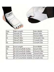 1 Set Taekwondo Hand Gloves & Foot Guards, Sparring Training & Competition Fighting Protection Gear