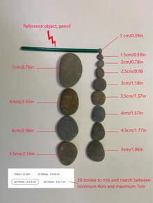 20pcs Natural River Rocks For Painting - Smooth Flat Stones, Art & Crafts Decor, Major Material: Natural Stone