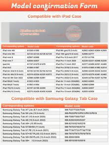 Creative Customisable Letter And Text Pattern Tablet Case, Supporting Personalised Text, With A Tri-Fold Stand Design And Stylus Slot. Soft Material Safeguards Your Tablet With Auto-Wake/Sleep Functionality. Compatible With IPad Galaxy - Multicolor - View 7