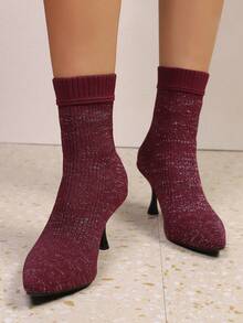 Jesień/zima 2025 Nowe luksusowe, szpiczaste, wysokiej klasy, bankietowe, elastyczne, wąskie, krótkie buty damskie na obcasie typu szpilka