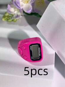 1 pieza Contador de anillo multifunción, Contador LED, Contador de dedos mini colorido, Contador electrónico preciso, Adecuado para recitación de festivales, Conteo de oraciones diarias de festivales, Aplicable para creyentes islámicos y practicantes religiosos de todas las edades - Multicolor - Ver 17