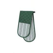 Double Strip Chef Kitchen Cooking Baking, Double Oven Mitt, 35x7.5, French Blue - 雙層烤箱手套,35x7.5吋+深綠色 - 查看 2