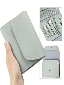16 Pcs Nail Clippers Pedicure Scissors Nail Clipper Kit Stainless Steel Tool Set With Foldable Bag - 橄欖綠 - 查看 6
