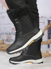Women's Versatile Casual Fashion Thick-Sole Shock-Absorbing Warm Snow Boots - Black - View 2