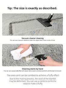 1pc Solid Color White Fluffy Floor Carpet, Minimalist Plain White Polyester Anti-Slip Rug For Home ,Room Decor - White - View 4