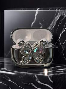 1PC Bling Bling Case Laser Butterfly & Diamond Cover For Pro/1/2/3/4, Shiny Electroplated Shell」 - Plating - View 6