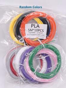 50m/Rollo Filamento para Bolígrafo 3D, PLA, 1.75mm de diámetro, 10 colores aleatorios, 5m cada uno - pla50 metros - Ver 2