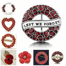 Abzeichen zum Gedenktag in Großbritannien, rote Emaille Mohnblumen Kranz Brosche, Schul- und Bürozubehör, Hemden, Jacken, Schmuck, Halloween Kleidung, Anstecker, lustige und süße Geschenke für Lehrer, Halloween Accessoires, Lehrertags Kostümzubehör, Taschenanhänger