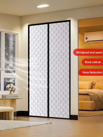 1 pièce Rideau de porte magnétique d'hiver amélioré - Isolant thermique haut de gamme et pare-vent avec fermeture magnétique silencieuse, installation facile sans perçage, garde le froid à l'extérieur et la chaleur à l'intérieur pour un chez-soi douillet, idéal pour la chambre, le salon et la cuisine