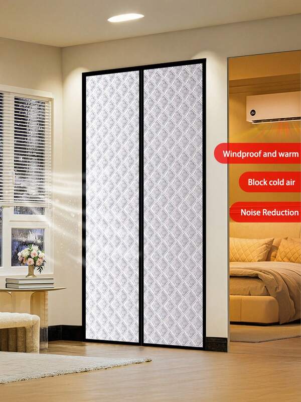 1 pezzo Tenda magnetica per porta invernale migliorata - Isolamento termico premium e parainvento con chiusura magnetica silenziosa, installazione facile senza foratura, mantiene fuori l'aria fredda e dentro il calore per un ambiente accogliente e confortevole, ideale per camera da letto, soggiorno e cucina
