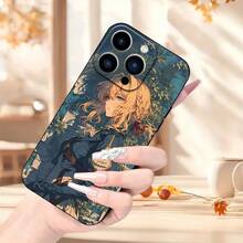 Funda para  Diseño de Violet's Evergarden, Resistente a Impactos con Protector de Lente, TPU Negro, Adecuada para Modelos de  11/12/13/14/15/16 Pro Max, Unisex. - Mezcla de colores - Ver 11