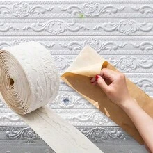 1 Rolle 2,3cm x 12cm selbstklebende Sockelleiste, Deckendekorationsstreifen, wasserfester Wandsockelleistenschutz - Verschiedenfarbig - Übersicht 2