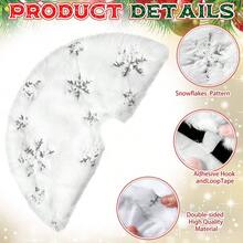3 Pack 15 Inches Tree Skirt White With Silver Snowflake Tree Faux Fur Plush Sequin Fluffy Xmas Skirt Holiday Party Indoor Outdoor Home Decoration