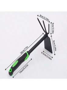 一套园艺手工具 - [窄铲/宽铲/耙子] - 符合人体工学的手柄设计 - 适用于：植物养护、盆栽、园艺礼品、寻宝、海滩拾荒、露营、室内外使用。特点：防滑、精致、耐用、优雅。
