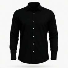 Camisa Social Masculina Manga Longa Viscose Premium Casual Primavera / Outono Ajuste Botões na frente Natal