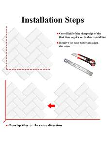10 张/20 张撕开即贴防溅板瓷砖人字形装饰墙砖自粘式适用于厨房浴室洗衣房，白色设计礼物生日毕业房间装饰家居装饰墙壁装饰浴室装饰卧室装饰房间装饰用品客厅装饰房屋装饰家居装饰客厅墙纸贴纸壁纸墙贴墙贴 - 白色 - 查看 4