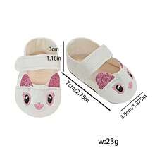 1pair Miniature Doll Shoes For 18-Inch American Girl Doll, Cute Doll Leather Shoes, Doll Princess Shoes, Doll Ox-Eye Glasses Shoes, Four Colors Available, Toy & Birthday Gift For Little Girls - Multicolor - View 3