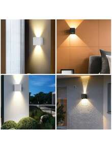 LED Wall Light, Square Up & Down Lighting Outdoor Wall Lamp, Waterproof Porch Light For Home Decor, Suitable For Outdoor Patio/Yard/Garden/Stairway/Street/Living Room/Bedroom/Kitchen/Bathroom/Hallway/Corridor, Choose Material As Needed - Đèn tường LED vuông chống nước - Xem 5