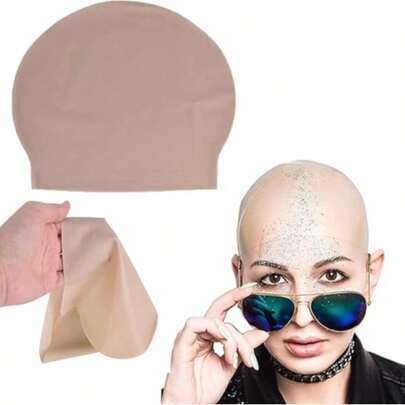 Mũ hói BIKBOK Unisex, Mũ tóc giả Latex cho trang phục Halloween, Phụ kiện mũ tóc giả cho tiệc theo chủ đề