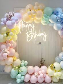 160pcs Pastel Color Balloon Arch Kit, Macaron Color Scheme, Kids Birthday Decoration, Baby Shower, Christening, Gender Reveal Party, Wedding - As Picture - View 7