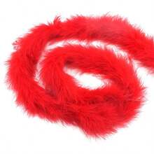 2 Yards Marabou Feather Boa For DIY Craft Sewing Clothing Trim Wedding Party Home Halloween Christmas Costume Decoration Red - 紅色 - 查看 2